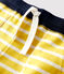 Bermuda en coton enfant garçon jaune ORGE/blanc MARSHMALLOW