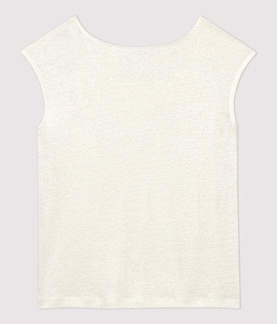T-shirt en lin uni Femme blanc MARSHMALLOW