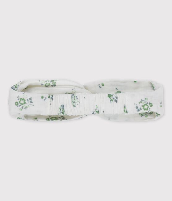 Bandeau bébé en tissu couche de coton biologique blanc MARSHMALLOW/blanc MULTICO