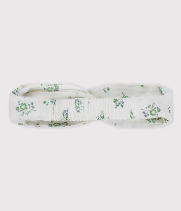 Bandeau b&eacute;b&eacute; en tissu couche de coton biologique blanc/multicouleur