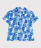 Chemise enfant en coton manches courtes imprimée bleu MARSHMALLOW/ PORCELANA