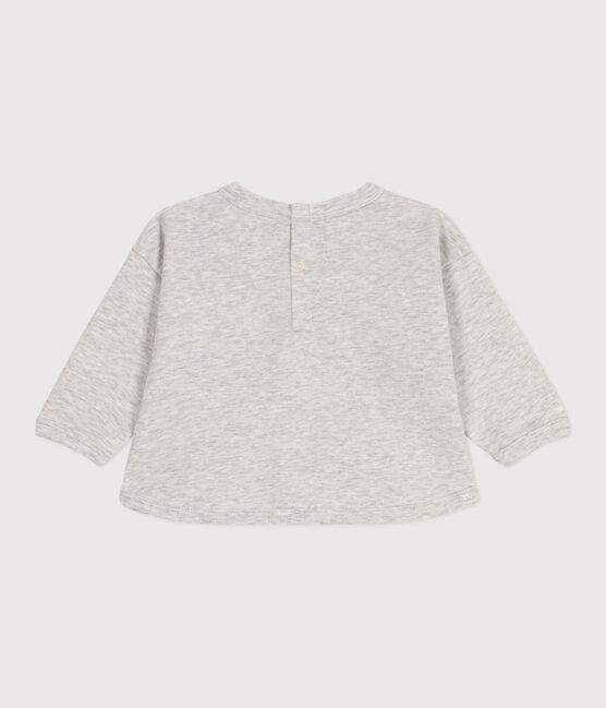 Sweat bébé en coton, uni gris BELUGA CHINE