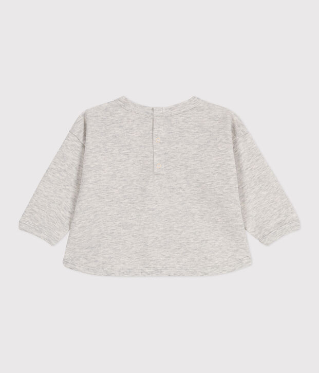 Sweat b&eacute;b&eacute; en coton, uni gris