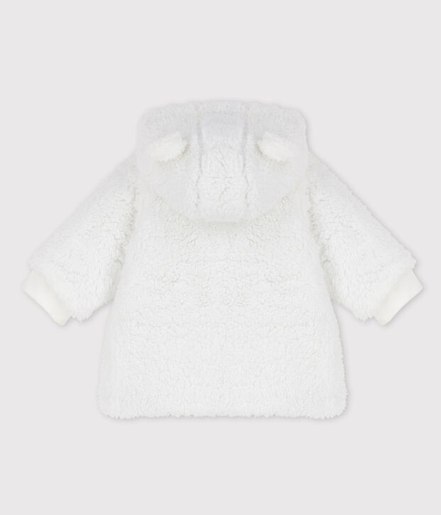 Manteau en sherpa douce b&eacute;b&eacute;. blanc