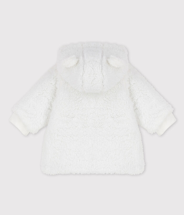 Manteau en sherpa douce b&eacute;b&eacute;. blanc MARSHMALLOW