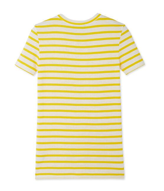 T-shirt femme en côte originale rayée jaune SHINE/blanc MARSHMALLOW