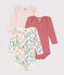 Lot de 3 bodies manches longues fleurs en coton bébé variante 1