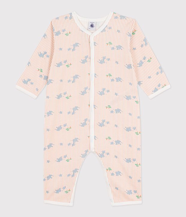 Pyjama b&eacute;b&eacute; en coton sans pieds imprim&eacute; &eacute;l&eacute;phants blanc/multicouleur