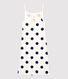 Robe à bretelles à pois en coton Femme