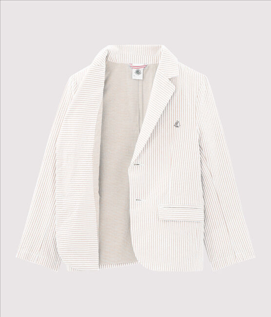Veste enfant garcon beige BEIGE/blanc MARSHMALLOW