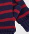 Moufles enfant en tricot &agrave; rayures doubl&eacute; polaire bleu/rouge
