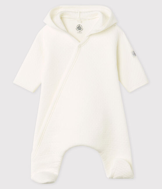 Combinaison longue bébé en tubique matelassé blanc MARSHMALLOW
