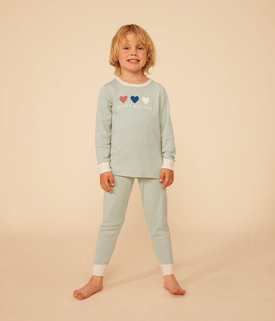 Pyjama uni en coton enfant vert HERBIER
