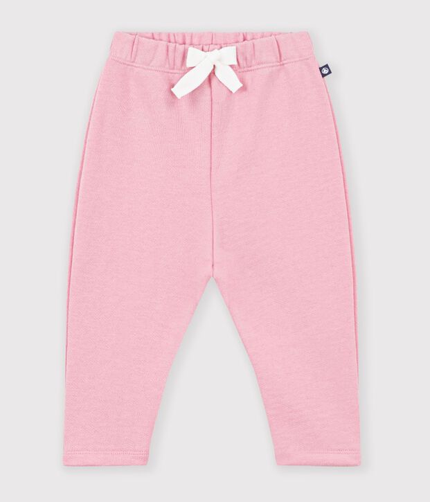 Pantalon de jogging b&eacute;b&eacute; en coton uni rose