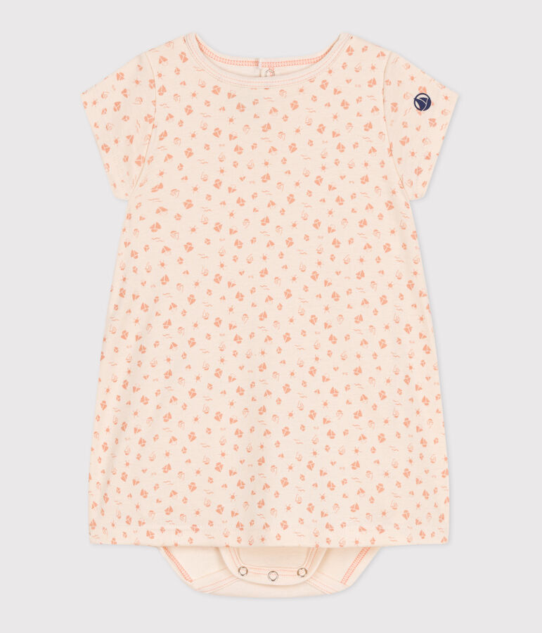 Robe b&eacute;b&eacute; en coton &agrave; manches courtes et body int&eacute;gr&eacute; AVALANCHE/ ABRICOT OVS