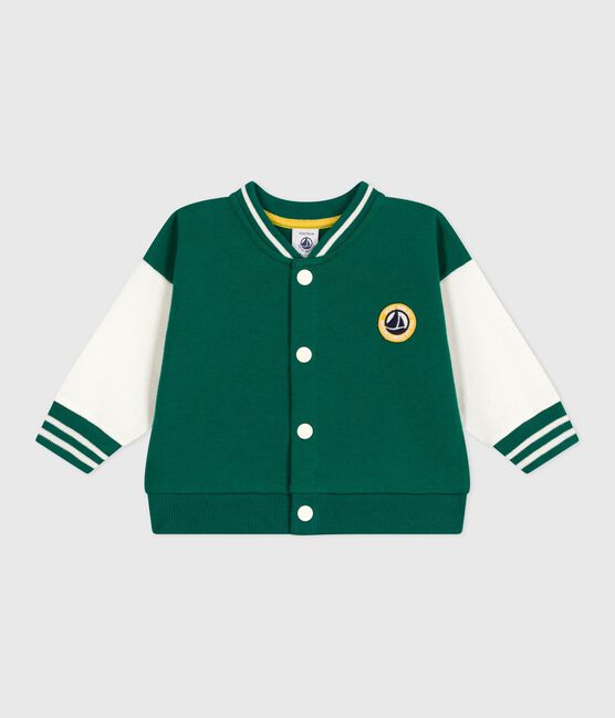 Teddy bébé en coton bi-colore vert EVERGREEN/ MILK