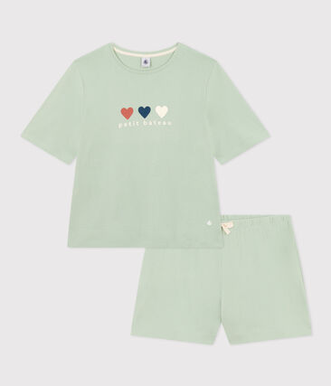 Pyjama short et tee-shirt en coton uni femme.