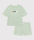 Pyjama short et tee-shirt en coton uni femme.