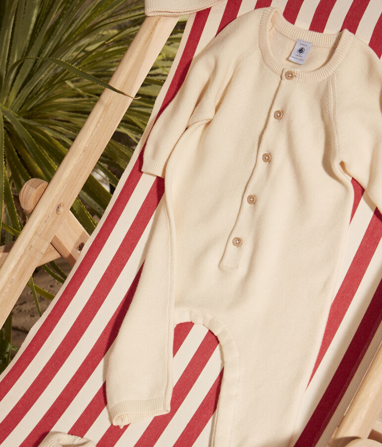 Combinaison longue en tricot b&eacute;b&eacute; &eacute;cru AVALANCHE