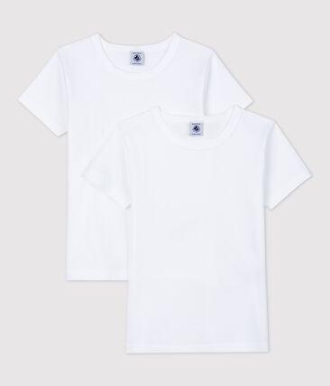 PETIT BATEAU - Lots de 2 tee-shirts manches courtes blancs petit garçon