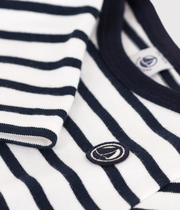 Marini&egrave;re en jersey &eacute;pais b&eacute;b&eacute; blanc/bleu