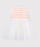 Robe bi-matières bébé fille blanc MARSHMALLOW/rose PATIENCE