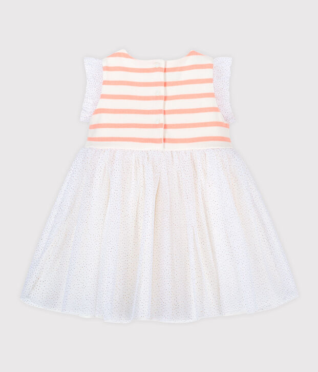 Robe bi-mati&egrave;res b&eacute;b&eacute; fille blanc/rose