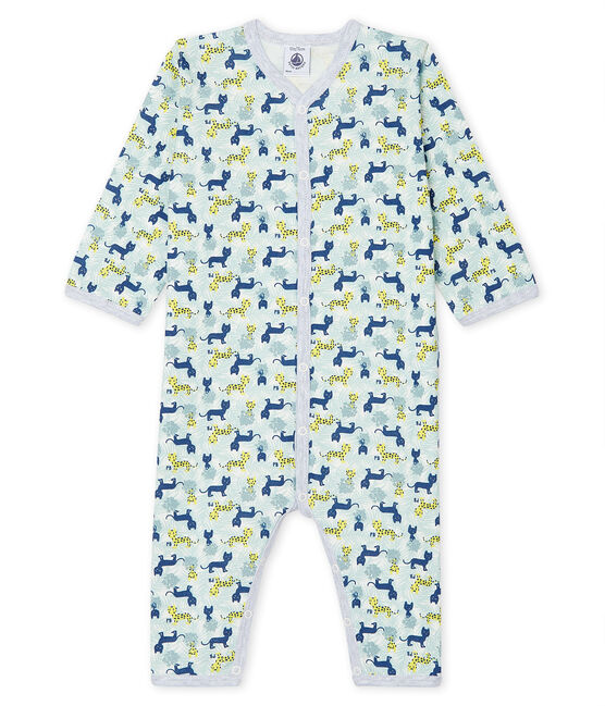 Dors bien sans pieds bébé garçon en côte blanc MARSHMALLOW/blanc MULTICO