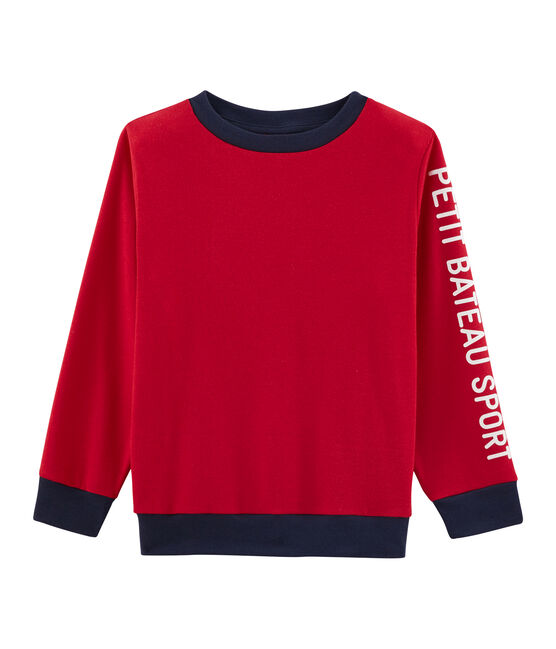 Sweatshirt en côte enfant garçon rouge TERKUIT CN