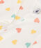 Pyjama bébé en coton sans pieds cœurs blanc MARSHMALLOW/blanc MULTICO
