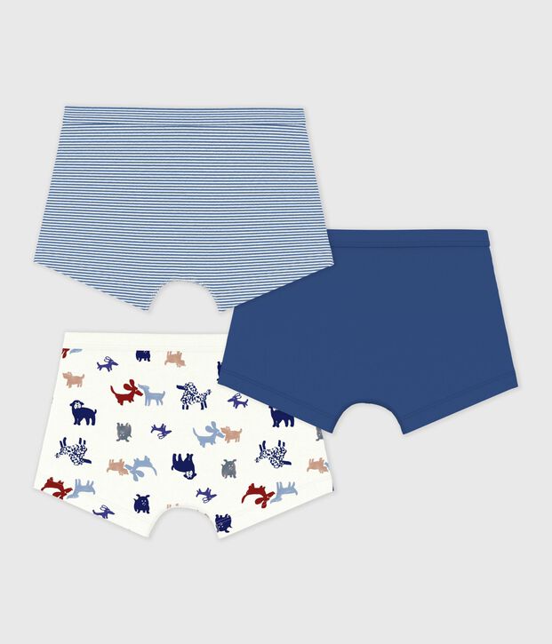 Lot de boxers enfant en coton &agrave; ceinture collet&eacute;e imprim&eacute; chiens multicouleur