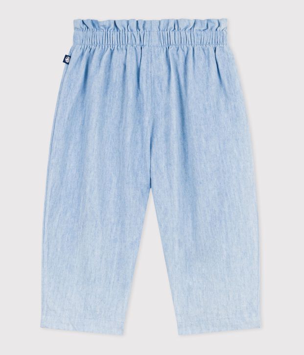 Pantalon b&eacute;b&eacute; en chambray bleu