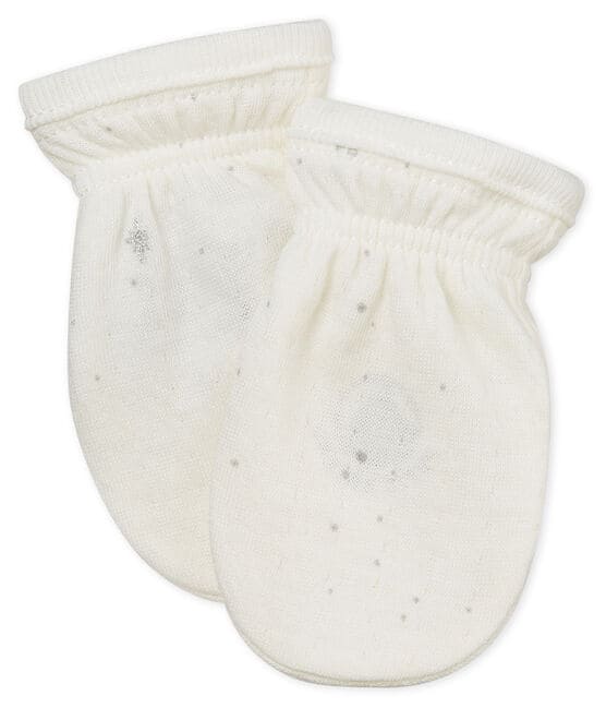 Moufles antigriffures bébé mixte blanc MARSHMALLOW/blanc MULTICO