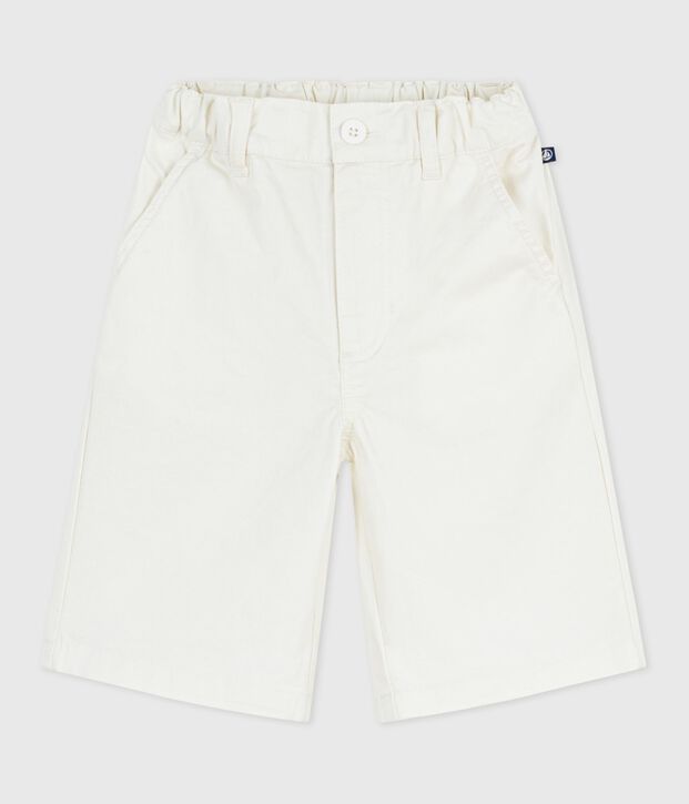 Bermuda short enfant en coton uni blanc