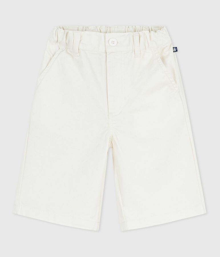 Bermuda short enfant en coton uni blanc