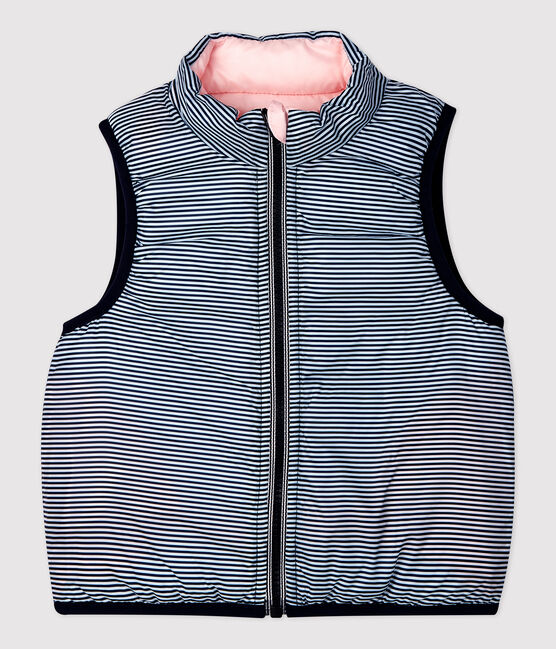 Doudoune sans manche réversible en polyester recyclé bébé rose MINOIS