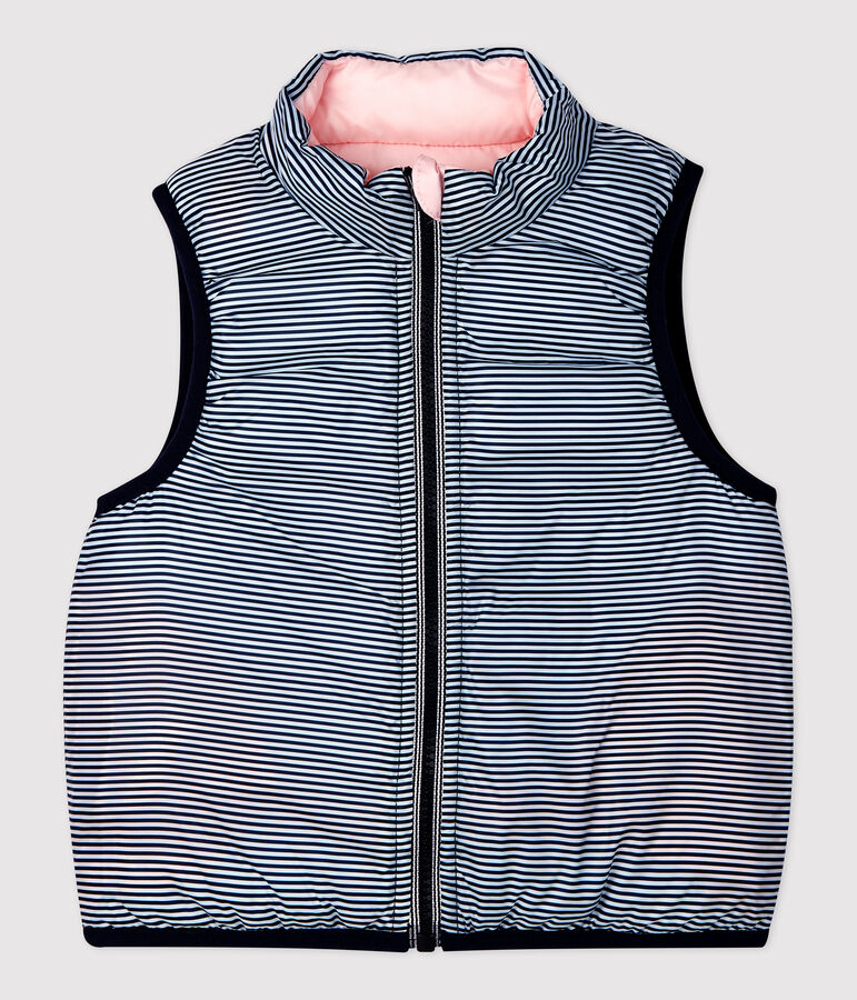 Doudoune sans manche r&eacute;versible en polyester recycl&eacute; b&eacute;b&eacute; rose MINOIS