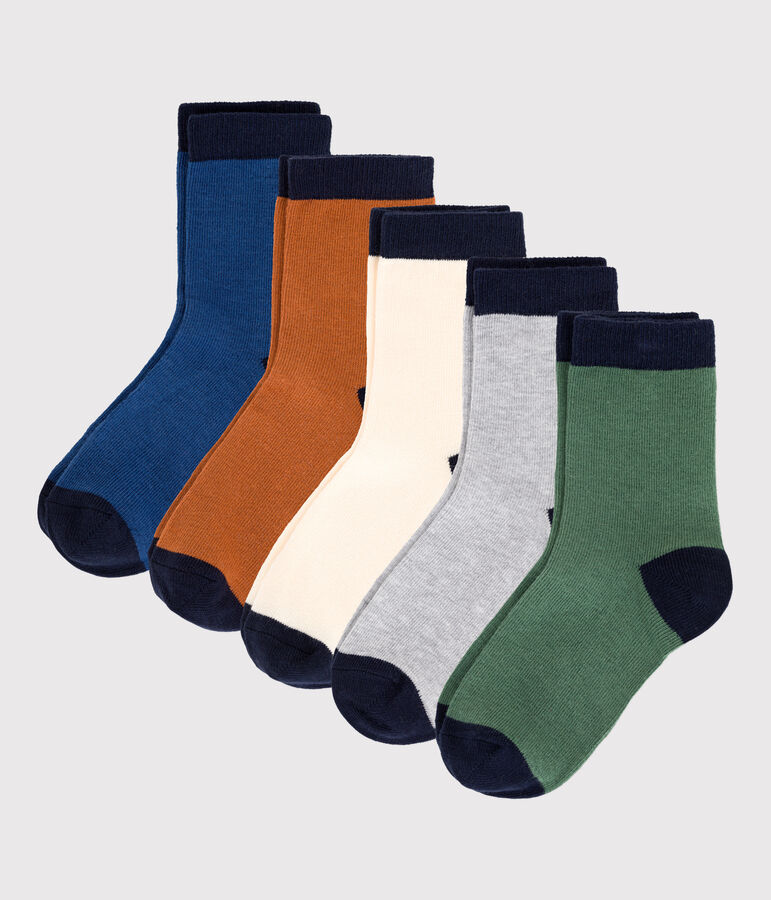 Lot de 5 paires de chaussettes enfant gar&ccedil;on multicouleur