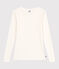 Tee-shirt femme l'iconique en laine et coton manches longues écru MILK