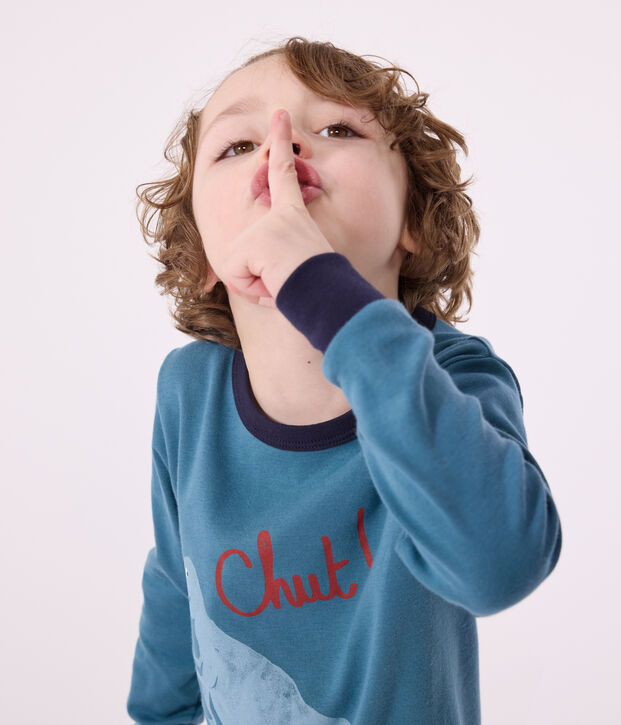 Pyjama enfant en coton manches longues dinosaure vert