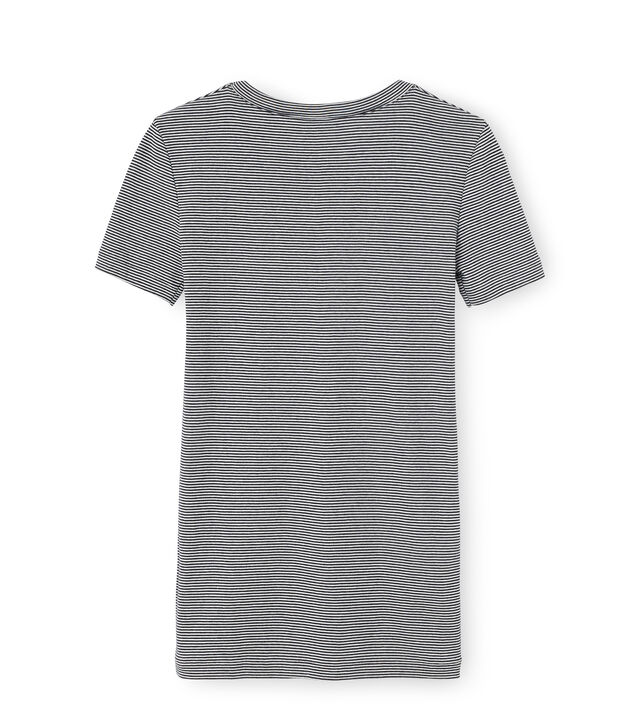 Tee shirt manches courtes iconique femme bleu/blanc