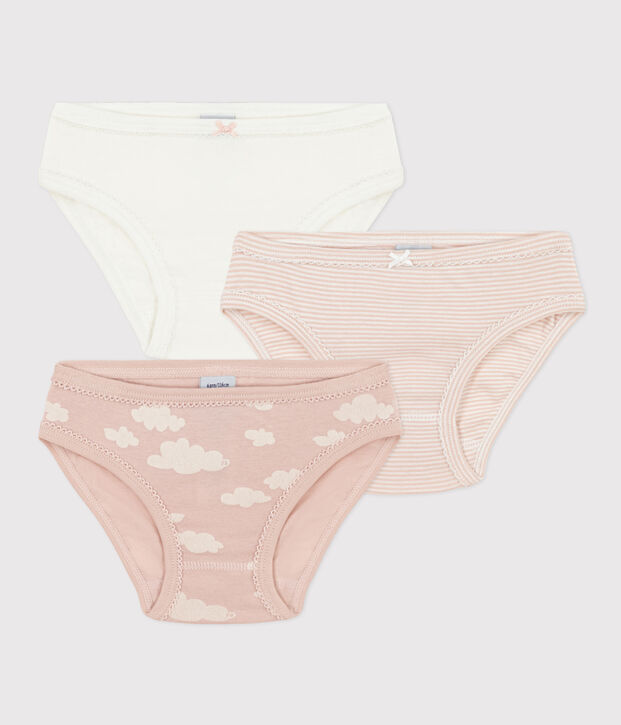 Lot de 3 culottes nuages en coton petite fille multicouleur