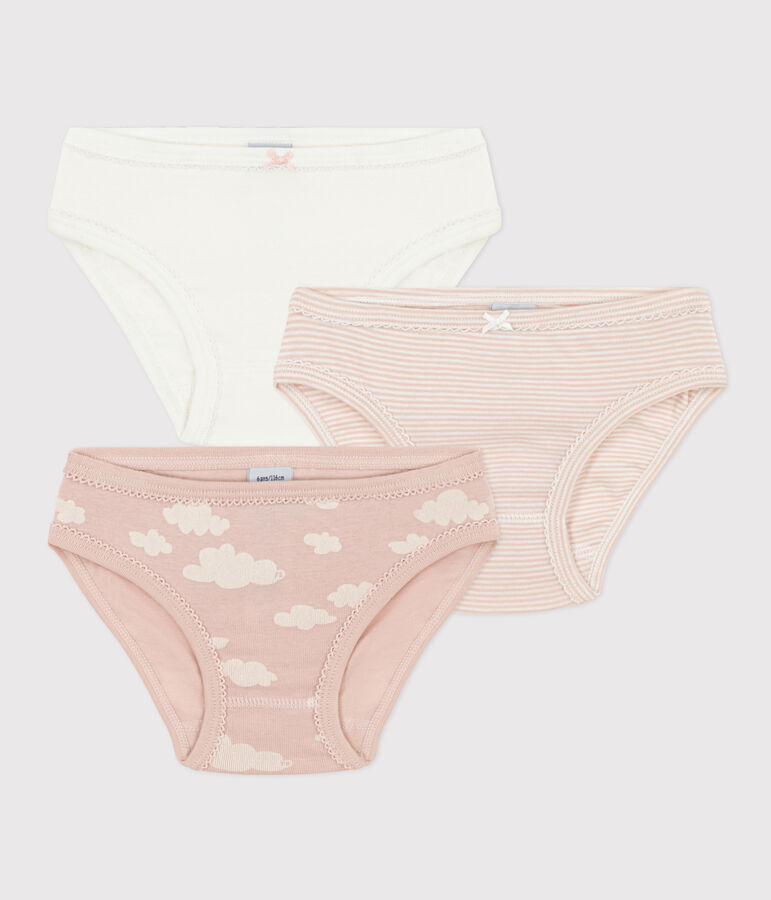 Lot de 3 culottes nuages en coton petite fille multicouleur