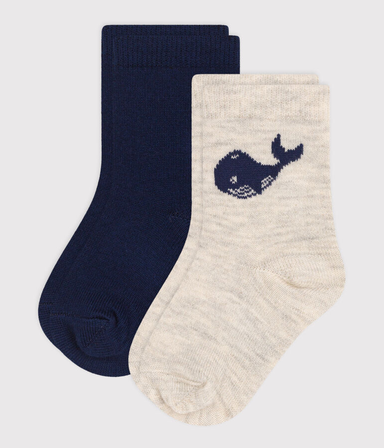 2 paires de chaussettes en coton baleine b&eacute;b&eacute; variante 1