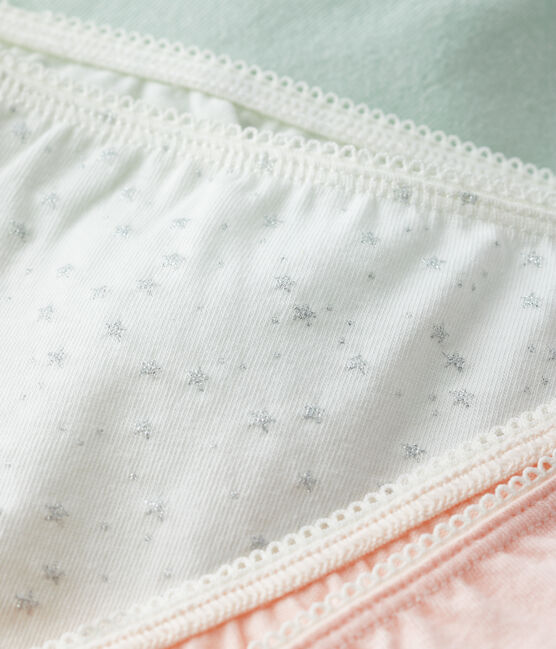 Lot de 3 shorties imprimé paillette petite fille en coton biologique et élasthanne variante 1