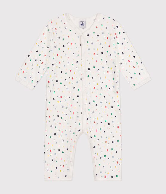 Pyjama sans pieds en coton bébé blanc MARSHMALLOW/blanc MULTICO