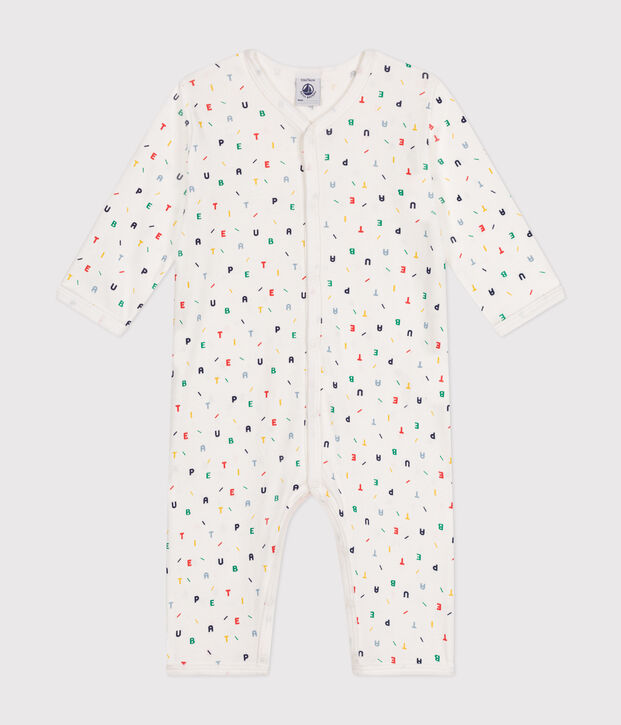 Pyjama sans pieds en coton b&eacute;b&eacute; blanc/multicouleur