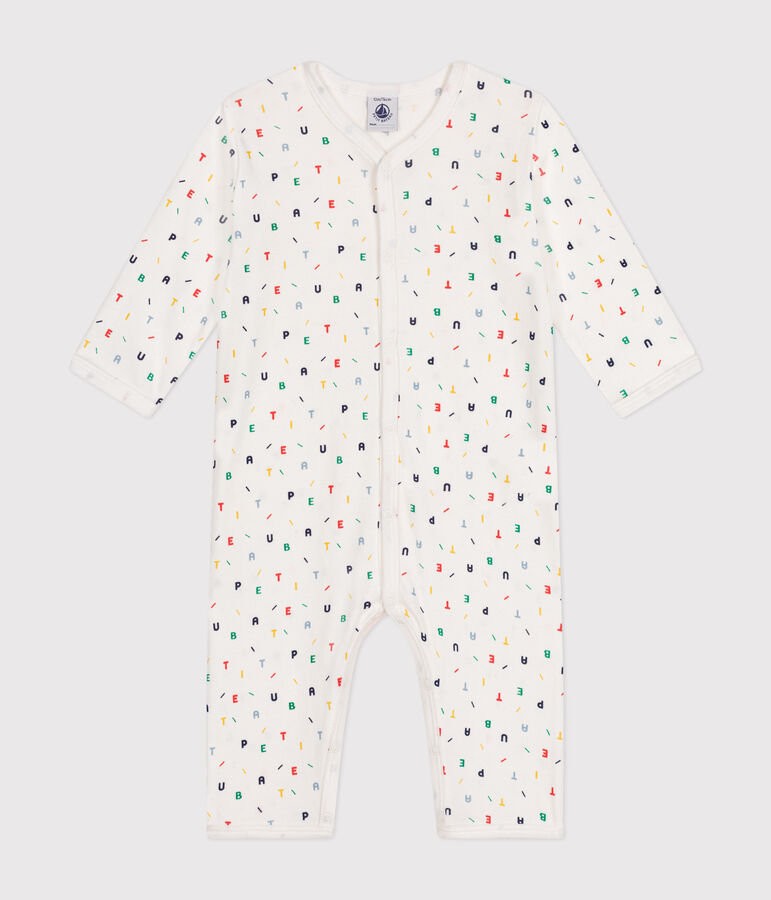 Pyjama sans pieds en coton b&eacute;b&eacute; blanc/multicouleur