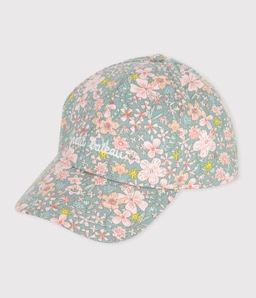 Casquette enfant en serge imprimé fleurs