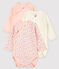 Lot de 3 bodies croisés manches longues bébé en coton biologique variante 1